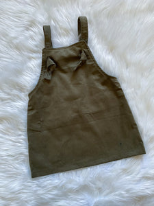 RTS 3T *FLAWED* Olive Corduroy Overalls Dress